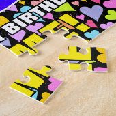 99e verjaardag — Fun, liefhebbende hartsvormen + " Legpuzzel (Zijkant)