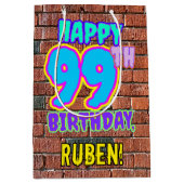 99e verjaardag: Fun, Urban Graffiti geïnspireerd K Medium Cadeauzakje (Voorkant)