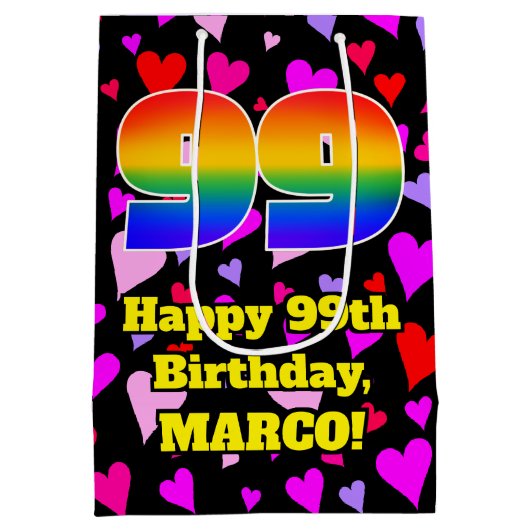 99e verjaardag: Het liefhebbende Kunstpatroon, Reg Medium Cadeauzakje (Achterkant)