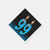 99e verjaardag kaars met oogballen servetten (Hoek)