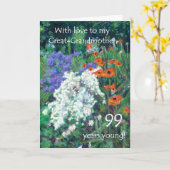 99e verjaardag Kaart voor overgrootmoeder - Tuin (Gele Bloem)