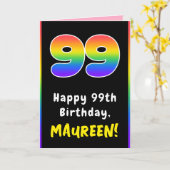 99e verjaardag: kleurrijke regenboog # 99, Naam va Kaart (Gele Bloem)