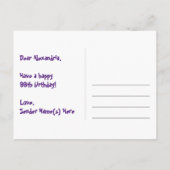 99e verjaardag – leuk vuurwerkpatroon + regenboog  briefkaart (Achterkant)