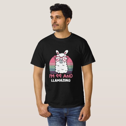 99e verjaardag Llamazing Llama 99-jarige verjaarda T-shirt (Voorkant volledig)