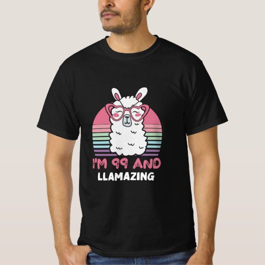 99e verjaardag Llamazing Llama 99-jarige verjaarda T-shirt (Voorkant)