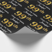 99e verjaardag: Luxurieuze Faux Gold-look # Cadeaupapier (Hoek)