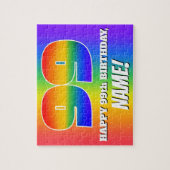 99e verjaardag — Meerkleurig regenboogpatroon "99" Legpuzzel (Verticaal)