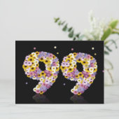 99e verjaardag, met bloembranen kaart (Staand voorkant)