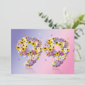 99e verjaardag, met bloembranen kaart (Staand voorkant)