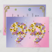 99e verjaardag, met bloembranen kaart (Voorkant / Achterkant)