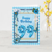 99e verjaardag met een plakboekeffect kaart (Gele Bloem)