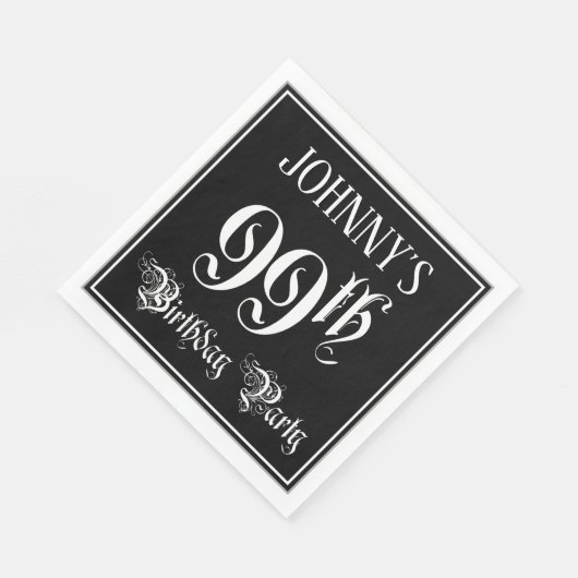 99e verjaardag Partij — Fancy Manuscript + de Naam Servet (Hoek)