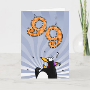 99e verjaardag - Penguin Surprise Kaart