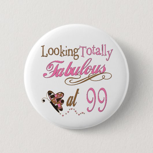 99e verjaardag ronde button 5,7 cm (Voorkant)