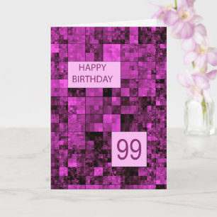 99e Verjaardag Roze Patroon Kaart