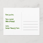 99e verjaardag: Roze strips & harten, Regenboog 99 Briefkaart (Achterkant)