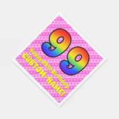 99e verjaardag: Roze strips & harten, regenboognr. Servet (Hoek)