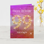 99e verjaardag - Star-nummer - Paars roze - leefti Kaart (Gele Bloem)