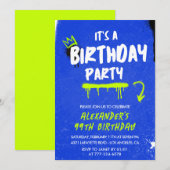 99e verjaardag Uitnodigingen Mannen Graffiti Spuit (Voorkant / Achterkant)