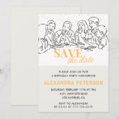 99e verjaardag uitnodigingen Save the date Diner (Voorkant / Achterkant)