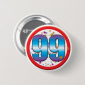 99e verjaardag v2 ronde button 5,7 cm (Voorkant /achterkant)