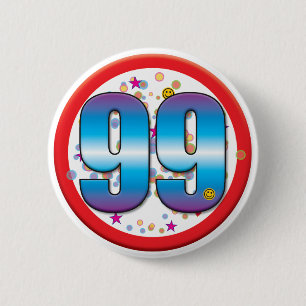 99e verjaardag v2 ronde button 5,7 cm