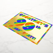 99e verjaardag van de geboorte - Fun, regenboogspe Folie Uitnodiging (Gedraaid)