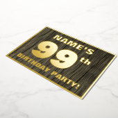 99e verjaardag: Vet, Faux Hood Grain Pattern Folie Uitnodiging (Gedraaid)