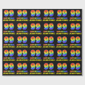 99e verjaardag: Vet, Vun, Eenvoudig, Regenboog 99 Cadeaupapier (Vlak)