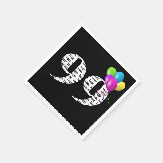 99e verjaardagsfeestballonnen servet (Hoek)