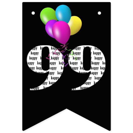 99e verjaardagsfeestballonnen vlaggetjes (Tweede vlag)