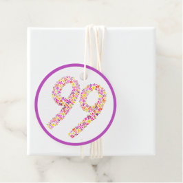 99e verjaardagsfeestje paarse gele bloem Favor Bedankjes Labels