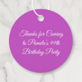 99e verjaardagsfeestje paarse gele bloem Favor Bedankjes Labels (Achterkant)