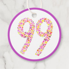 99e verjaardagsfeestje paarse gele bloem Favor Bedankjes Labels