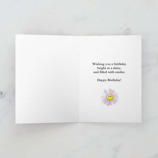 99e verjaardagskaart met vrolijke lachende bloemen kaart (Binnen)