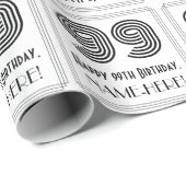 99ste verjaardag: Art Deco Geïnspireerde stijl "99 Cadeaupapier (Rol Hoek)