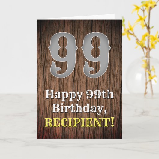 99ste verjaardag: Country Western geïnspireerd uit Kaart (Gele Bloem)