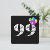 99ste verjaardagsfeestje met ballonbos kaart (Staand voorkant)