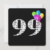 99ste verjaardagsfeestje met ballonbos kaart (Voorkant)