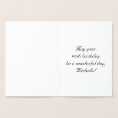 99th Birthday: Elegant, Ornate Script; Custom Name Folie Kaarten (Binnen)