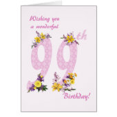 99th Birthday Flower Decorated Numbers (Voorkant)