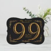 99th, Birthday party 99th, geweldige Gatsby, zwart Kaart (Staand voorkant)