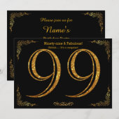 99th Birthday party, Great Gatsby, zwarte gouden g Kaart (Voorkant / Achterkant)