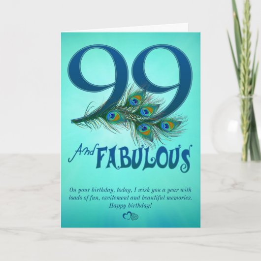 99th Birthday template Cards Kaart (Voorkant)