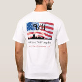 9/11 10e Jubileum WTC en de vlag T-shirt (Achterkant)