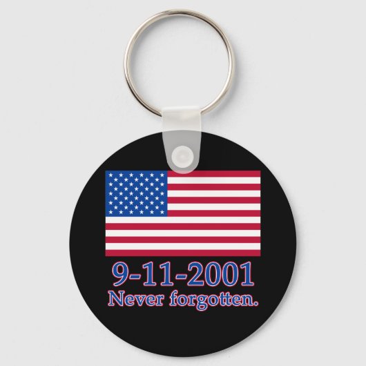 9-11-2001 Nooit vergeten shirts, Buttonnen Sleutelhanger (Voorkant)