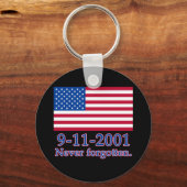 9-11-2001 Nooit vergeten shirts, Buttonnen Sleutelhanger (Voorkant)