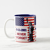 9-11-2001 Vergeet het nooit Tweekleurige Koffiemok (Links)