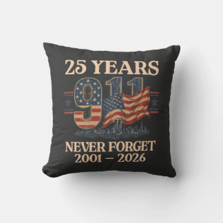 9/11 25 Years Never Forget Vintage American Flag Kussen