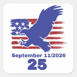 9/11 25e verjaardag Nooit vergeten Amerikaanse ade Vierkante Sticker